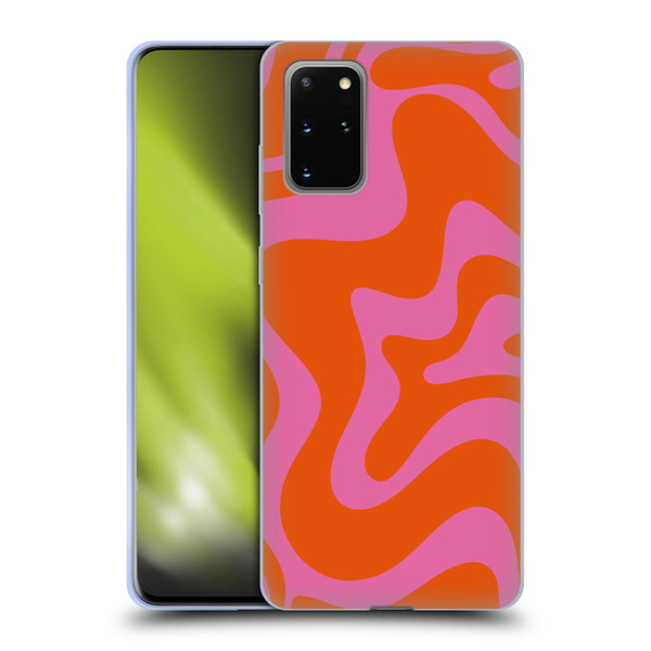 Kierkegaard Design Studio Retro Abstract Patterns Hot Pink Orange Swirl Soft Gel Case for Samsung Galaxy S20+ / S20+ 5G