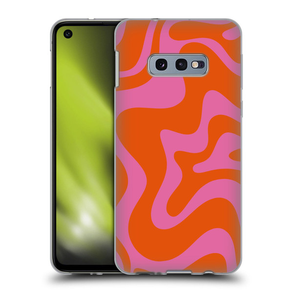 Kierkegaard Design Studio Retro Abstract Patterns Hot Pink Orange Swirl Soft Gel Case for Samsung Galaxy S10e