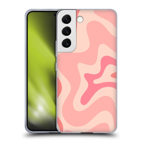 Kierkegaard Design Studio Retro Abstract Patterns Soft Pink Liquid Swirl Soft Gel Case for Samsung Galaxy S22 5G