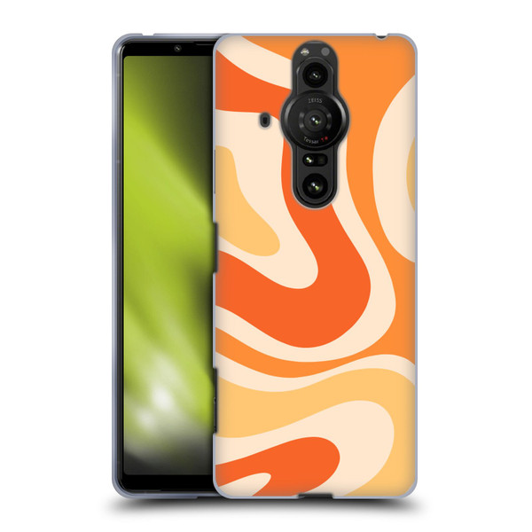 Kierkegaard Design Studio Retro Abstract Patterns Modern Orange Tangerine Swirl Soft Gel Case for Sony Xperia Pro-I