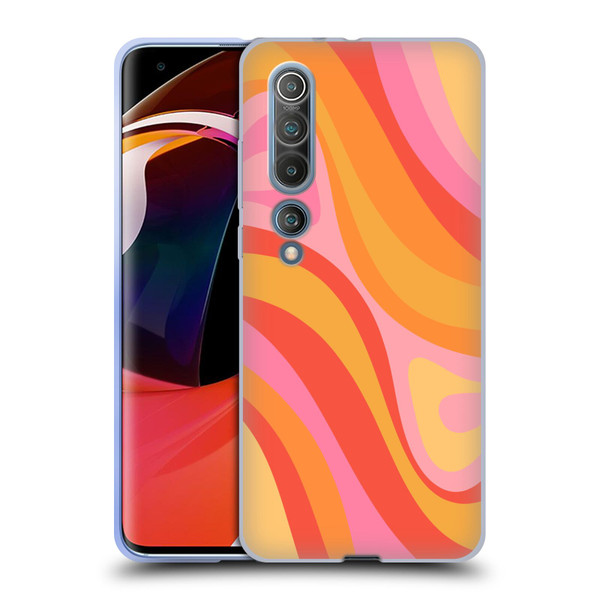 Kierkegaard Design Studio Retro Abstract Patterns Pink Orange Yellow Swirl Soft Gel Case for Xiaomi Mi 10 5G / Mi 10 Pro 5G