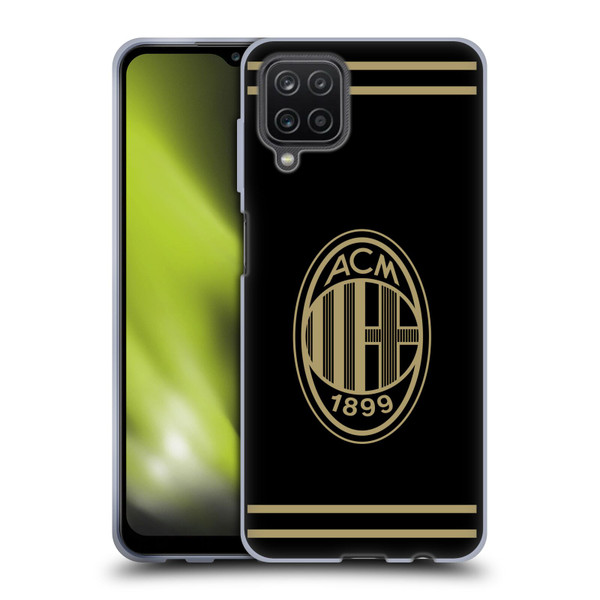 AC Milan Crest Black And Gold Soft Gel Case for Samsung Galaxy A12 (2020)