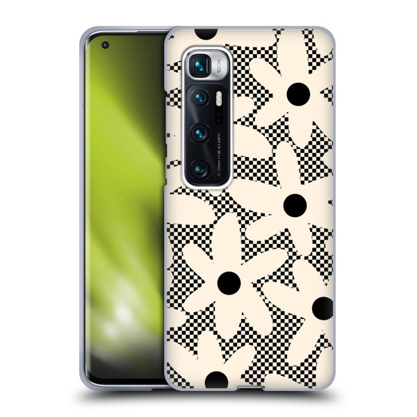 Kierkegaard Design Studio Retro Abstract Patterns Daisy Black Cream Dots Check Soft Gel Case for Xiaomi Mi 10 Ultra 5G