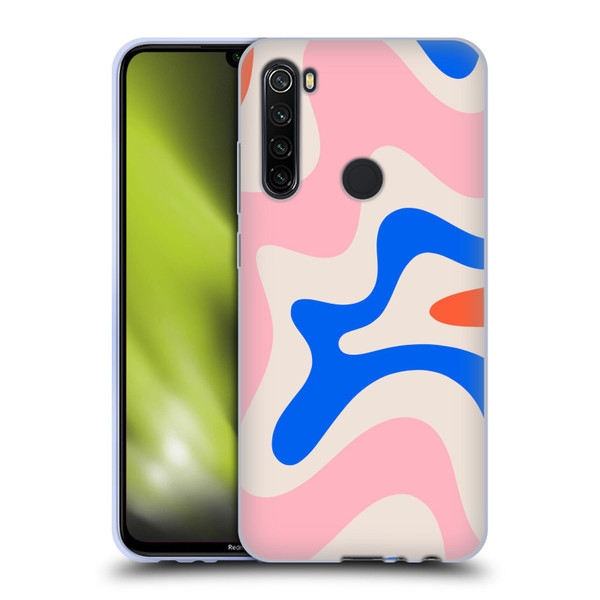 Kierkegaard Design Studio Retro Abstract Patterns Pink Blue Orange Swirl Soft Gel Case for Xiaomi Redmi Note 8T