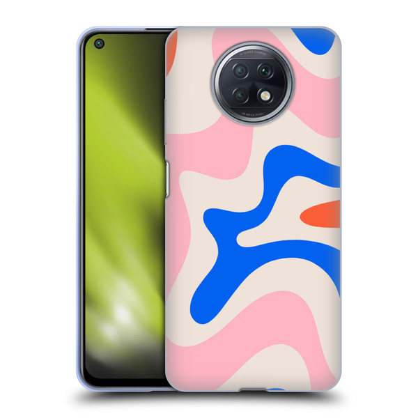 Kierkegaard Design Studio Retro Abstract Patterns Pink Blue Orange Swirl Soft Gel Case for Xiaomi Redmi Note 9T 5G