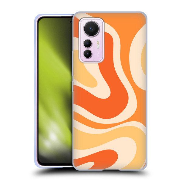 Kierkegaard Design Studio Retro Abstract Patterns Modern Orange Tangerine Swirl Soft Gel Case for Xiaomi 12 Lite