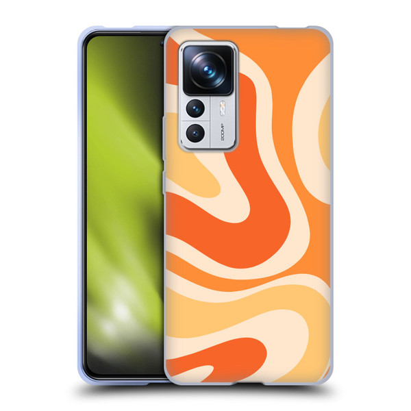 Kierkegaard Design Studio Retro Abstract Patterns Modern Orange Tangerine Swirl Soft Gel Case for Xiaomi 12T Pro