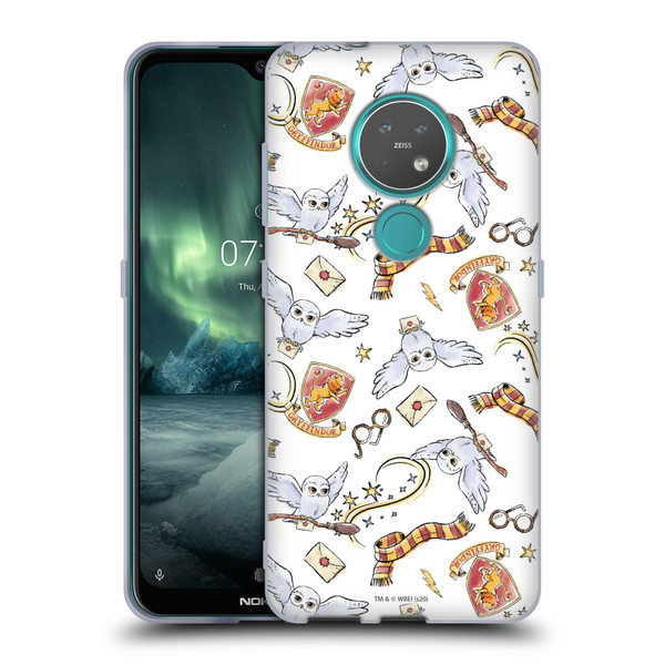 Harry Potter Deathly Hallows XIII Hedwig Owl Pattern Soft Gel Case for Nokia 6.2 / 7.2