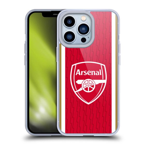 Arsenal FC 2023/24 Crest Kit Home Soft Gel Case for Apple iPhone 13 Pro
