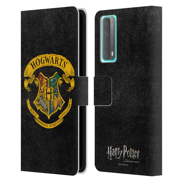 Harry Potter Sorcerer's Stone I Hogwarts Crest Leather Book Wallet Case Cover For Huawei P Smart (2021)