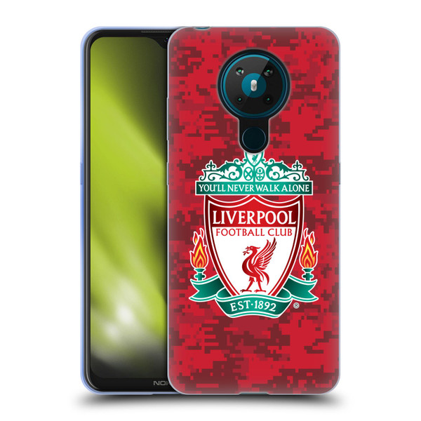 Liverpool Football Club Digital Camouflage Home Red Crest Soft Gel Case for Nokia 5.3