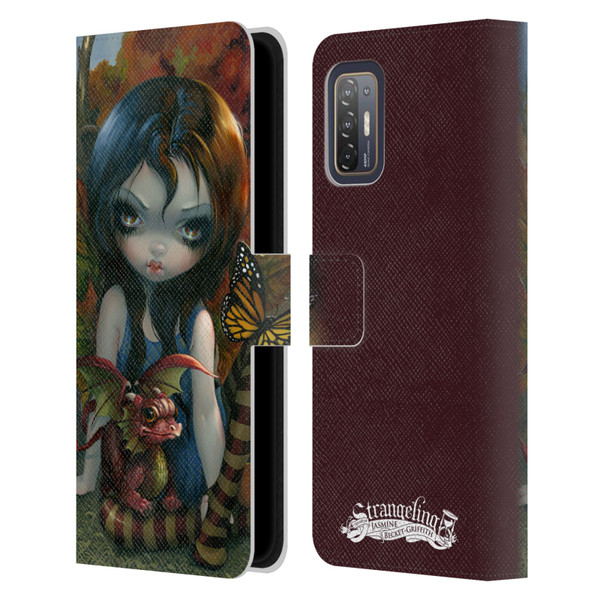 Strangeling Dragon Autumn Fairy Leather Book Wallet Case Cover For HTC Desire 21 Pro 5G