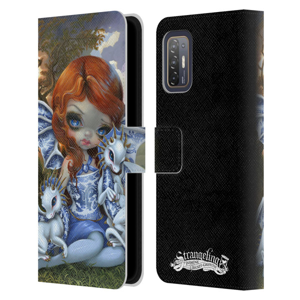 Strangeling Dragon Blue Willow Fairy Leather Book Wallet Case Cover For HTC Desire 21 Pro 5G