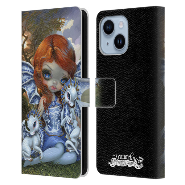 Strangeling Dragon Blue Willow Fairy Leather Book Wallet Case Cover For Apple iPhone 14 Plus