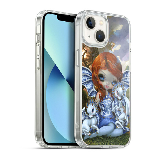 Strangeling Dragon Blue Willow Fairy Soft Gel Case for Apple iPhone 13