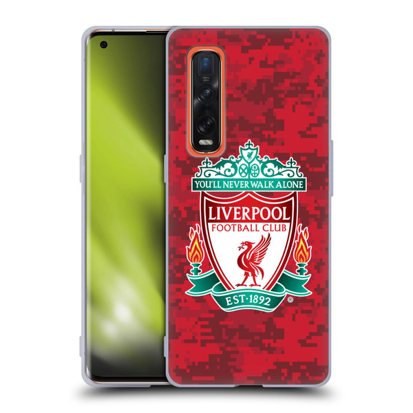 Liverpool Football Club Digital Camouflage Home Red Crest Soft Gel Case for OPPO Find X2 Pro 5G