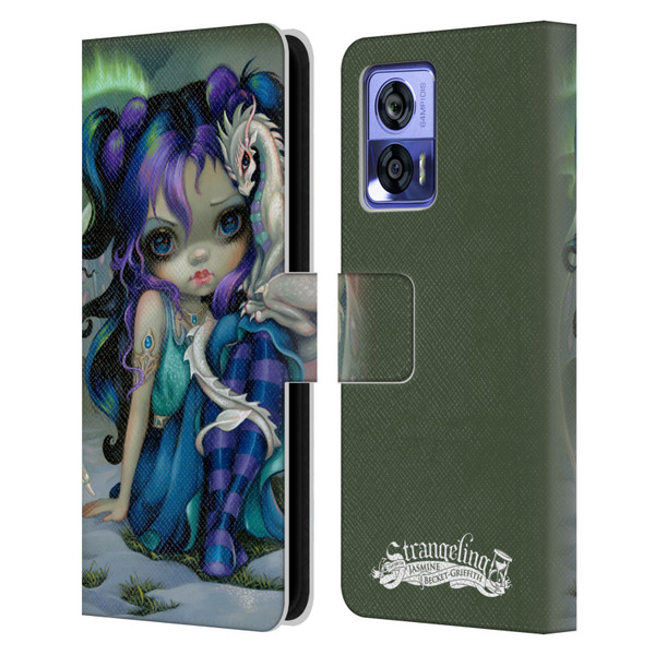 Strangeling Dragon Frost Winter Fairy Leather Book Wallet Case Cover For Motorola Edge 30 Neo 5G