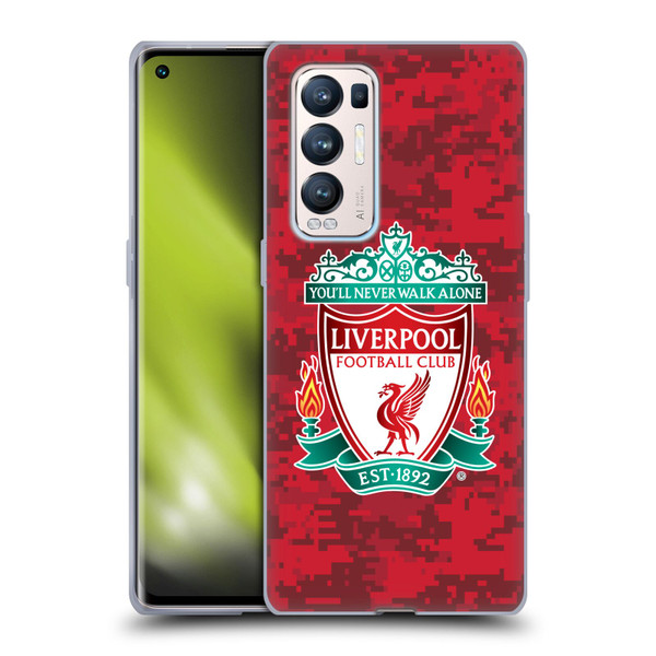 Liverpool Football Club Digital Camouflage Home Red Crest Soft Gel Case for OPPO Find X3 Neo / Reno5 Pro+ 5G