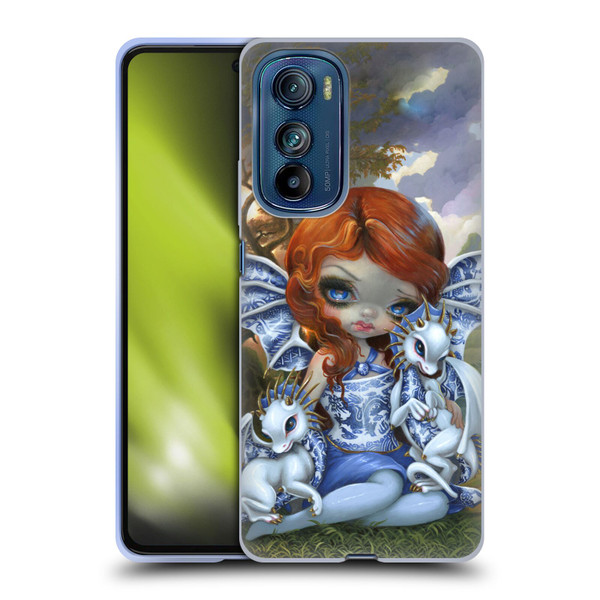 Strangeling Dragon Blue Willow Fairy Soft Gel Case for Motorola Edge 30