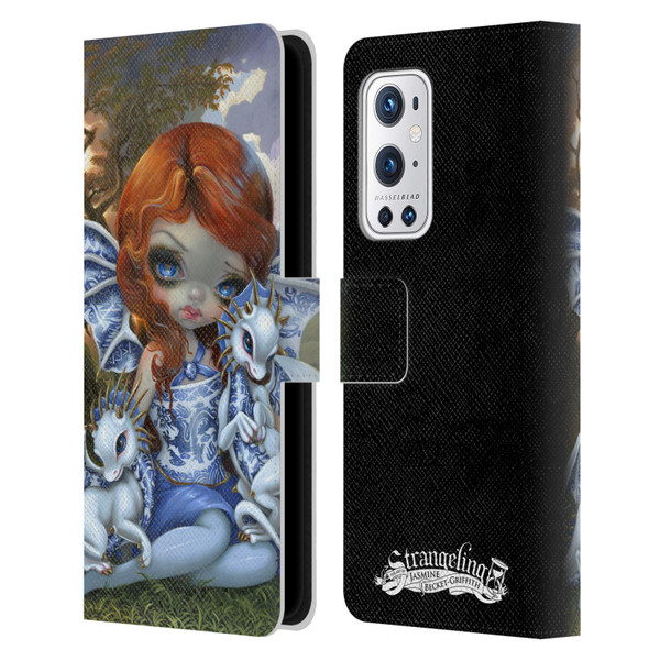 Strangeling Dragon Blue Willow Fairy Leather Book Wallet Case Cover For OnePlus 9 Pro