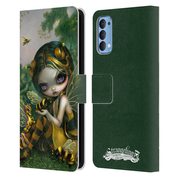 Strangeling Dragon Bee Fairy Leather Book Wallet Case Cover For OPPO Reno 4 5G