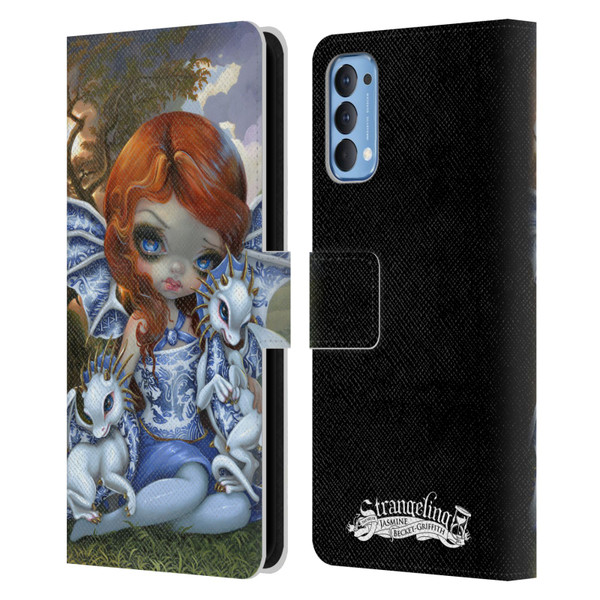 Strangeling Dragon Blue Willow Fairy Leather Book Wallet Case Cover For OPPO Reno 4 5G