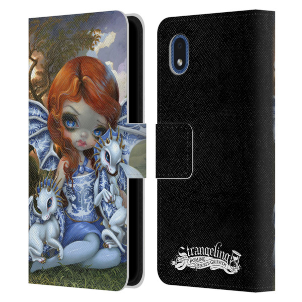 Strangeling Dragon Blue Willow Fairy Leather Book Wallet Case Cover For Samsung Galaxy A01 Core (2020)