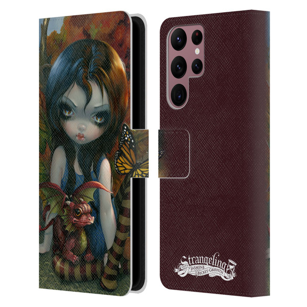 Strangeling Dragon Autumn Fairy Leather Book Wallet Case Cover For Samsung Galaxy S22 Ultra 5G