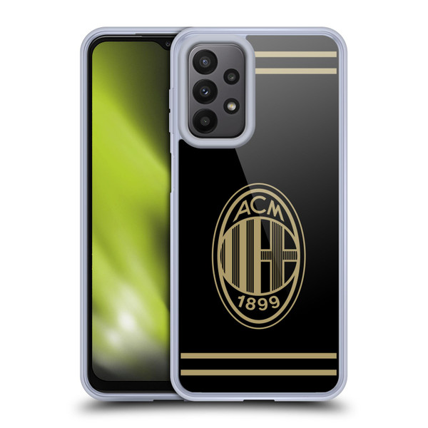 AC Milan Crest Black And Gold Soft Gel Case for Samsung Galaxy A23 / 5G (2022)