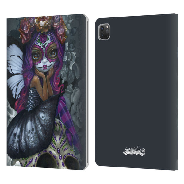 Strangeling Fairy Art Day of Dead Skull Leather Book Wallet Case Cover For Apple iPad Pro 11 2020 / 2021 / 2022