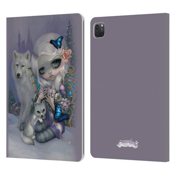 Strangeling Fairy Art Winter with Wolf Leather Book Wallet Case Cover For Apple iPad Pro 11 2020 / 2021 / 2022