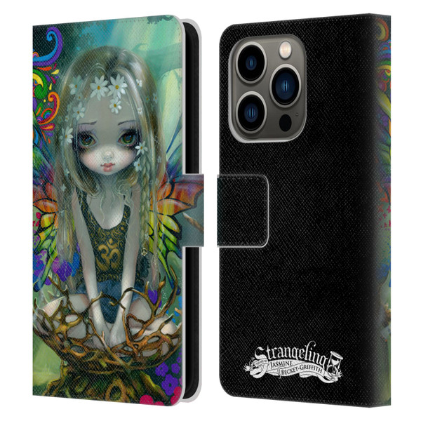 Strangeling Fairy Art Rainbow Winged Leather Book Wallet Case Cover For Apple iPhone 14 Pro
