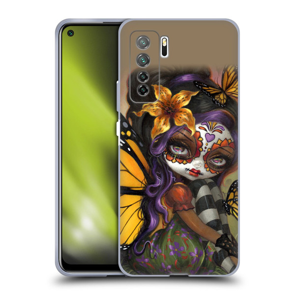 Strangeling Fairy Art Day of Dead Butterfly Soft Gel Case for Huawei Nova 7 SE/P40 Lite 5G