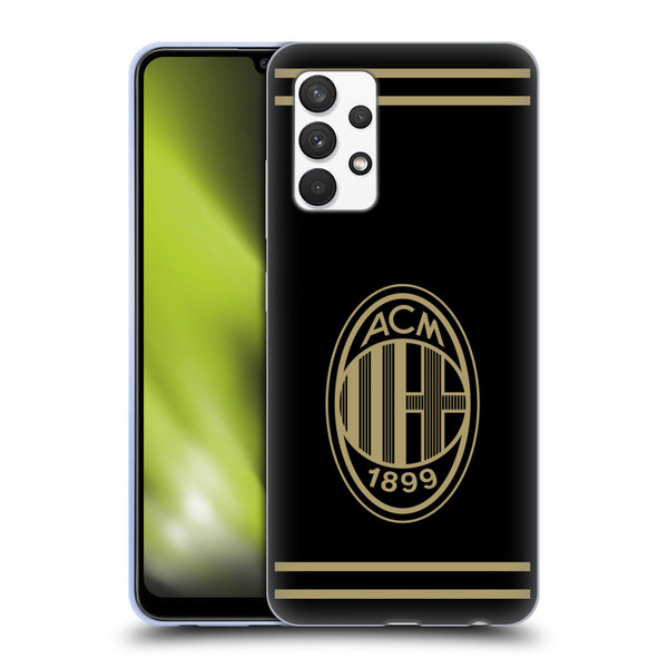 AC Milan Crest Black And Gold Soft Gel Case for Samsung Galaxy A32 (2021)