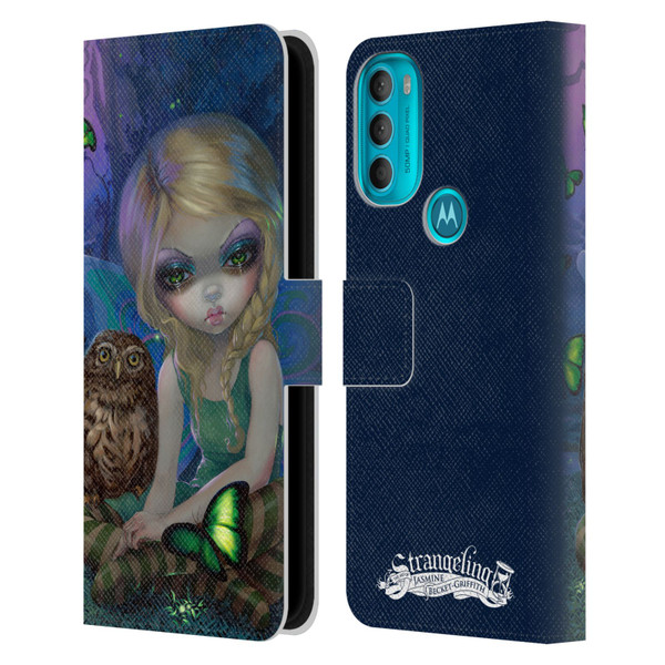 Strangeling Fairy Art Summer with Owl Leather Book Wallet Case Cover For Motorola Moto G71 5G