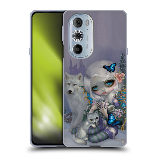 Strangeling Fairy Art Winter with Wolf Soft Gel Case for Motorola Edge X30
