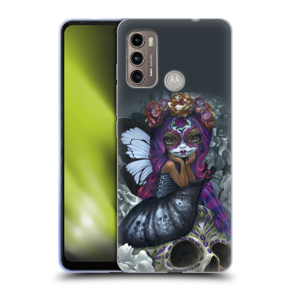 Strangeling Fairy Art Day of Dead Skull Soft Gel Case for Motorola Moto G60 / Moto G40 Fusion
