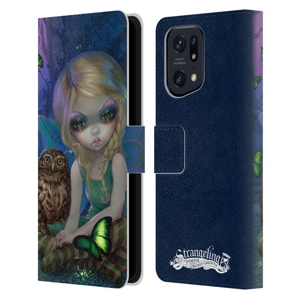 Strangeling Fairy Art Summer with Owl Leather Book Wallet Case Cover For OPPO Find X5 Pro