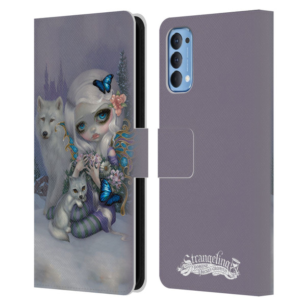 Strangeling Fairy Art Winter with Wolf Leather Book Wallet Case Cover For OPPO Reno 4 5G