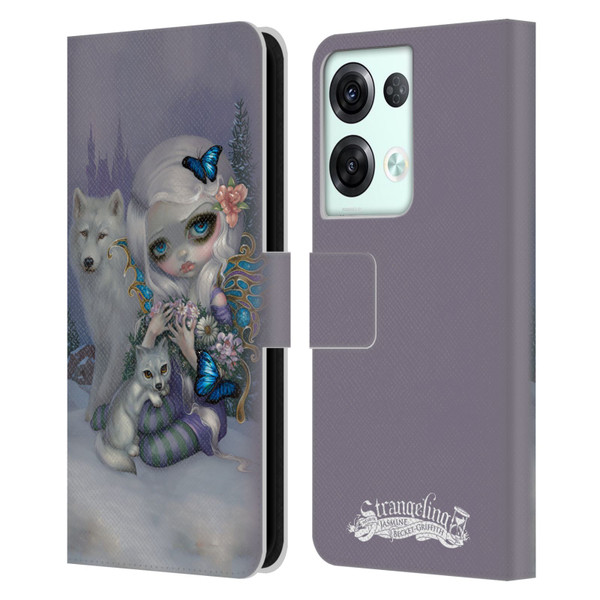 Strangeling Fairy Art Winter with Wolf Leather Book Wallet Case Cover For OPPO Reno8 Pro