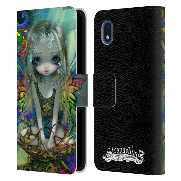 Strangeling Fairy Art Rainbow Winged Leather Book Wallet Case Cover For Samsung Galaxy A01 Core (2020)