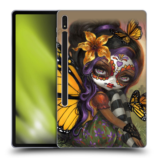 Strangeling Fairy Art Day of Dead Butterfly Soft Gel Case for Samsung Galaxy Tab S8 Plus