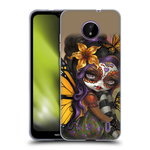 Strangeling Fairy Art Day of Dead Butterfly Soft Gel Case for Nokia C10 / C20