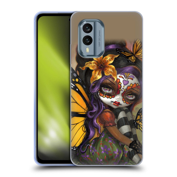 Strangeling Fairy Art Day of Dead Butterfly Soft Gel Case for Nokia X30