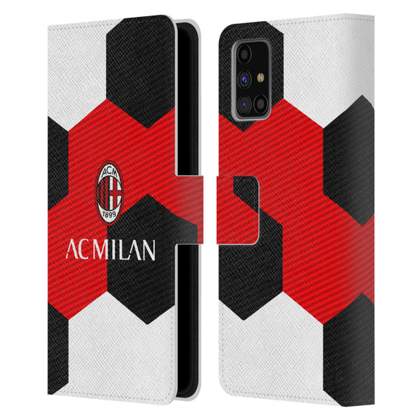 AC Milan Crest Ball Leather Book Wallet Case Cover For Samsung Galaxy M31s (2020)