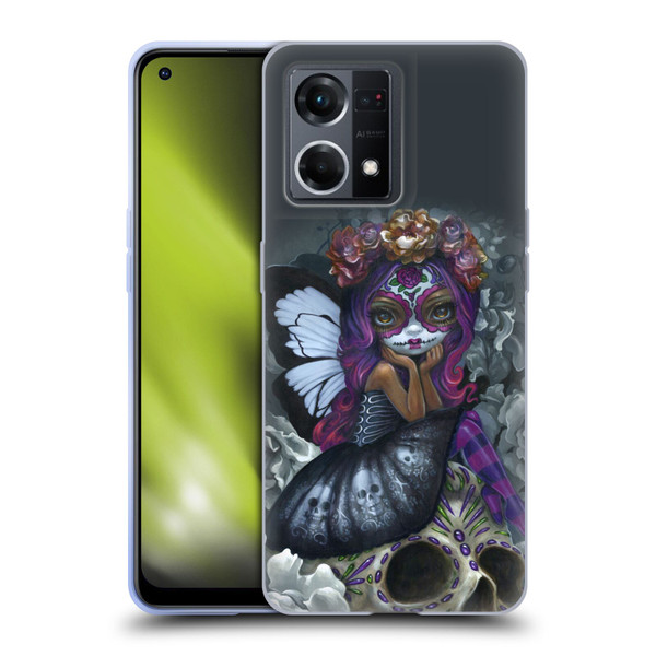 Strangeling Fairy Art Day of Dead Skull Soft Gel Case for OPPO Reno8 4G