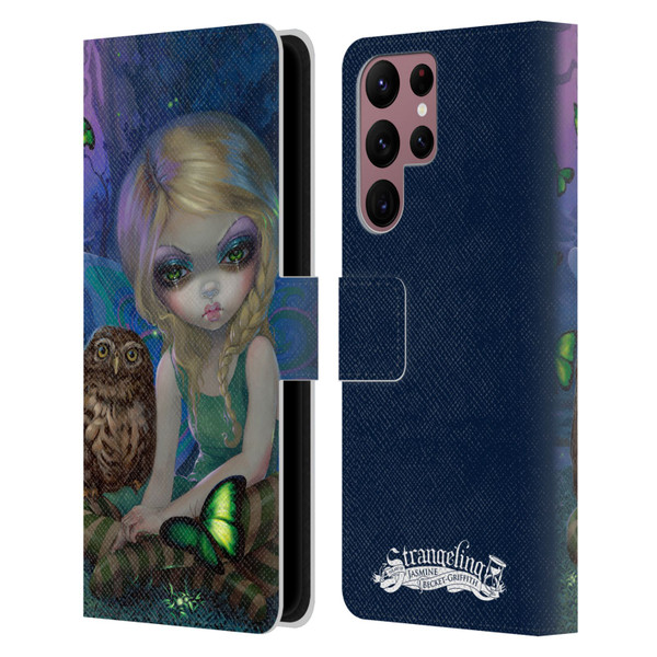 Strangeling Fairy Art Summer with Owl Leather Book Wallet Case Cover For Samsung Galaxy S22 Ultra 5G