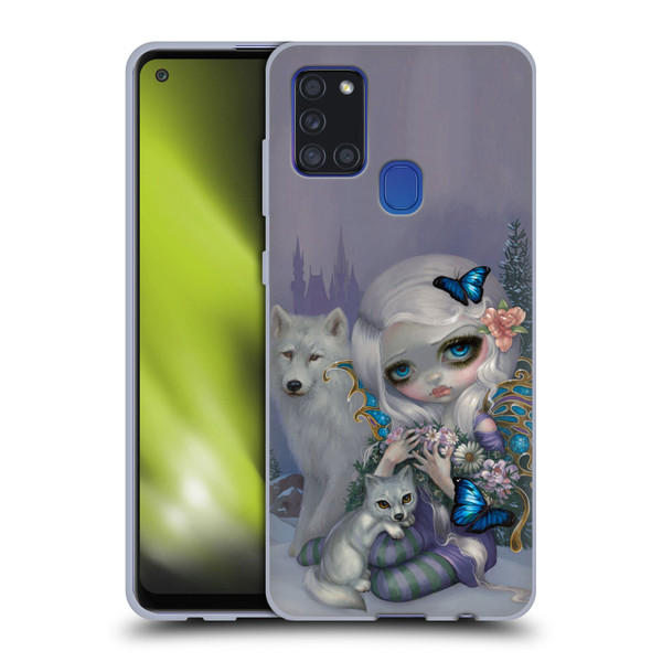 Strangeling Fairy Art Winter with Wolf Soft Gel Case for Samsung Galaxy A21s (2020)