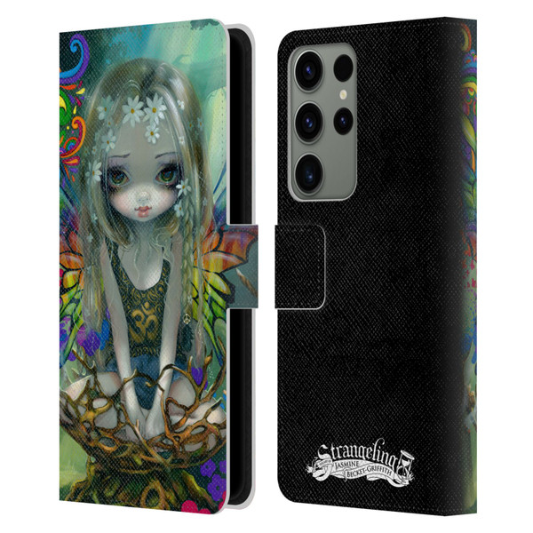 Strangeling Fairy Art Rainbow Winged Leather Book Wallet Case Cover For Samsung Galaxy S23 Ultra 5G