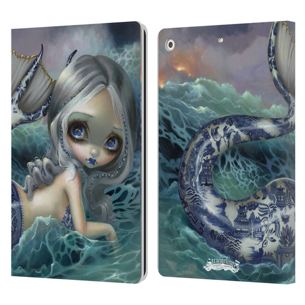 Strangeling Mermaid Blue Willow Tail Leather Book Wallet Case Cover For Apple iPad 10.2 2019/2020/2021